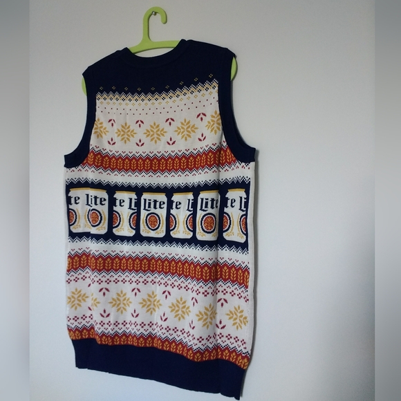 Men's UGLY Coors Lite Sweater Vest (or Ladies Mini Dress) Size L NWOT - Picture 3 of 6